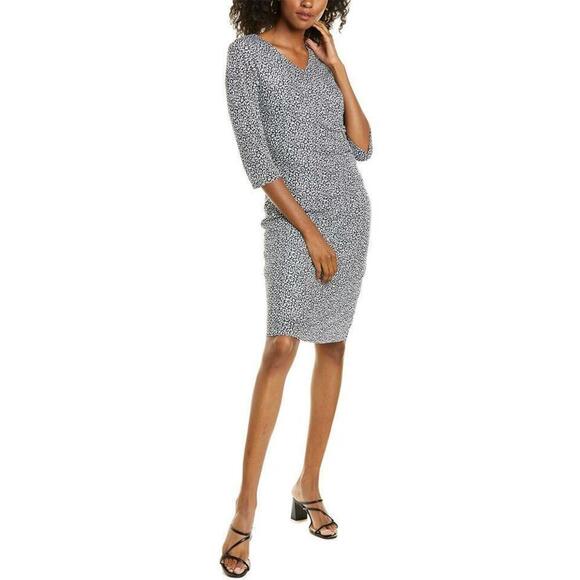 BOSS Women's Epona Printed Jersey Dress in Midnight Fantasy Size M - Picture 3 of 14